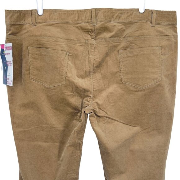NWT Women with Control Corduroy High Rise Straight Leg Stretch Brown Pants 26WP - Picture 4 of 9